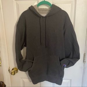 Champion Powerblend Fleece Pullover Hoodie Charcoal Gray-M